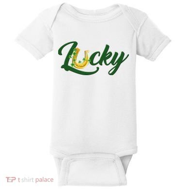 Horseshoe Lucky St Patrick's Day Baby Bodysuit