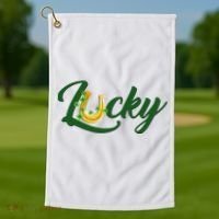 Horseshoe Lucky St Patrick's Day Golf Towel thumb 1