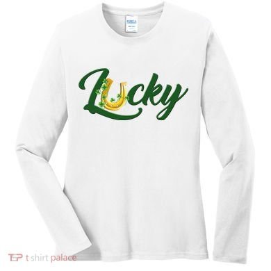Horseshoe Lucky St Patrick's Day Women's Long Sleeve Shirt