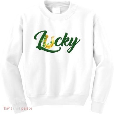 Horseshoe Lucky St Patrick's Day Kids Sweatshirt