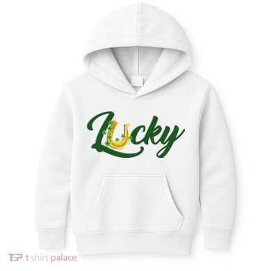 Horseshoe Lucky St Patrick's Day Kids Hoodie