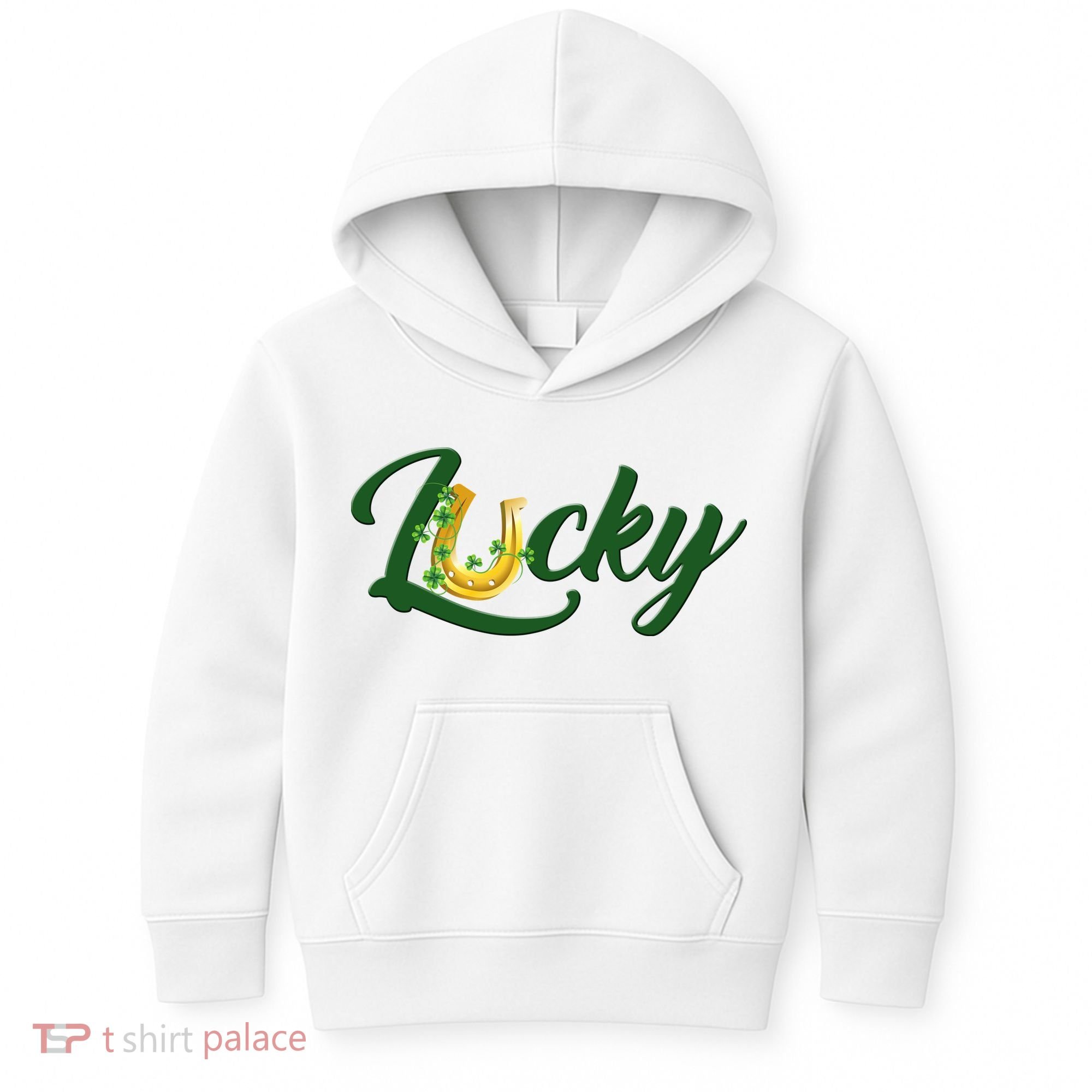 Horseshoe Lucky St Patrick's Day Kids Hoodie
