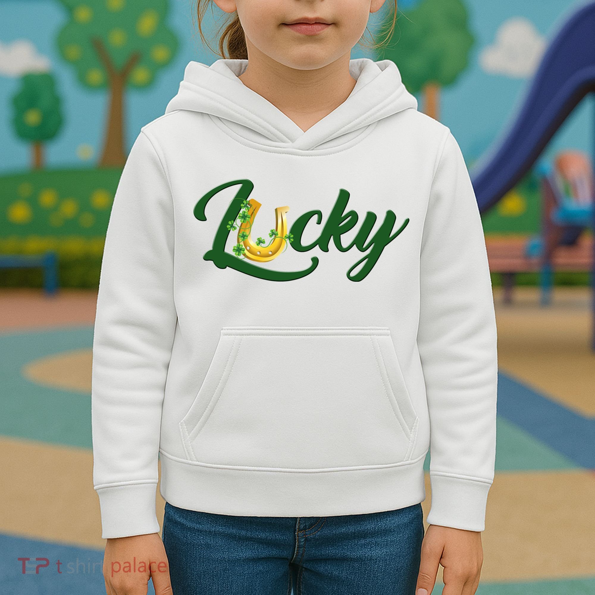Horseshoe Lucky St Patrick's Day Kids Hoodie