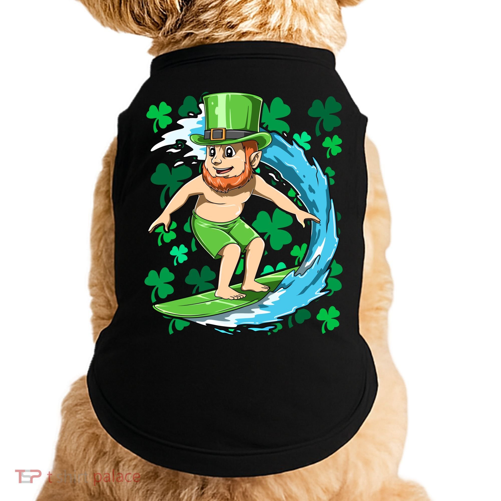 Hawaiian Leprechaun Surfing Irish St Patrick's Day Surfers Gift Doggie Tank