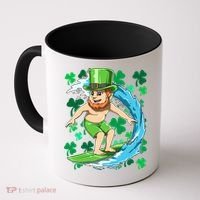 Hawaiian Leprechaun Surfing Irish St Patrick's Day Surfers Gift Coffee Mug thumb 0