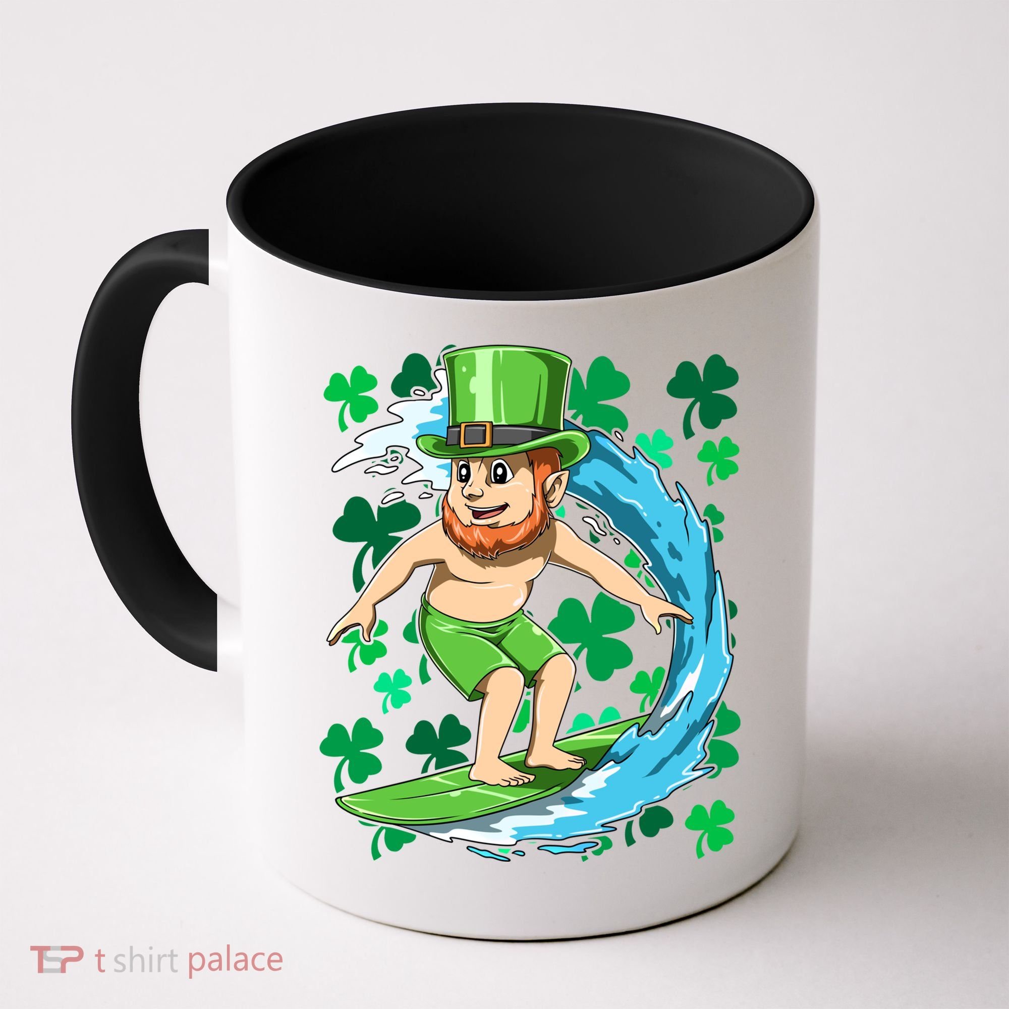 Hawaiian Leprechaun Surfing Irish St Patrick's Day Surfers Gift Coffee Mug