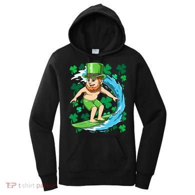 Hawaiian Leprechaun Surfing Irish St Patrick's Day Surfers Gift Women's Hoodie