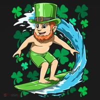 Hawaiian Leprechaun Surfing Irish St Patrick's Day Surfers Gift Women's Hoodie thumb 2
