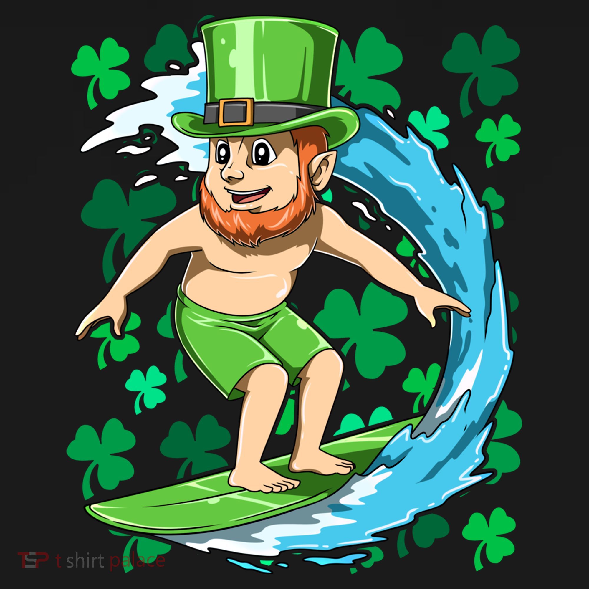 Hawaiian Leprechaun Surfing Irish St Patrick's Day Surfers Gift Women's Hoodie