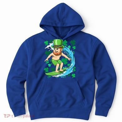 Hawaiian Leprechaun Surfing Irish St Patrick's Day Surfers Gift Hoodie