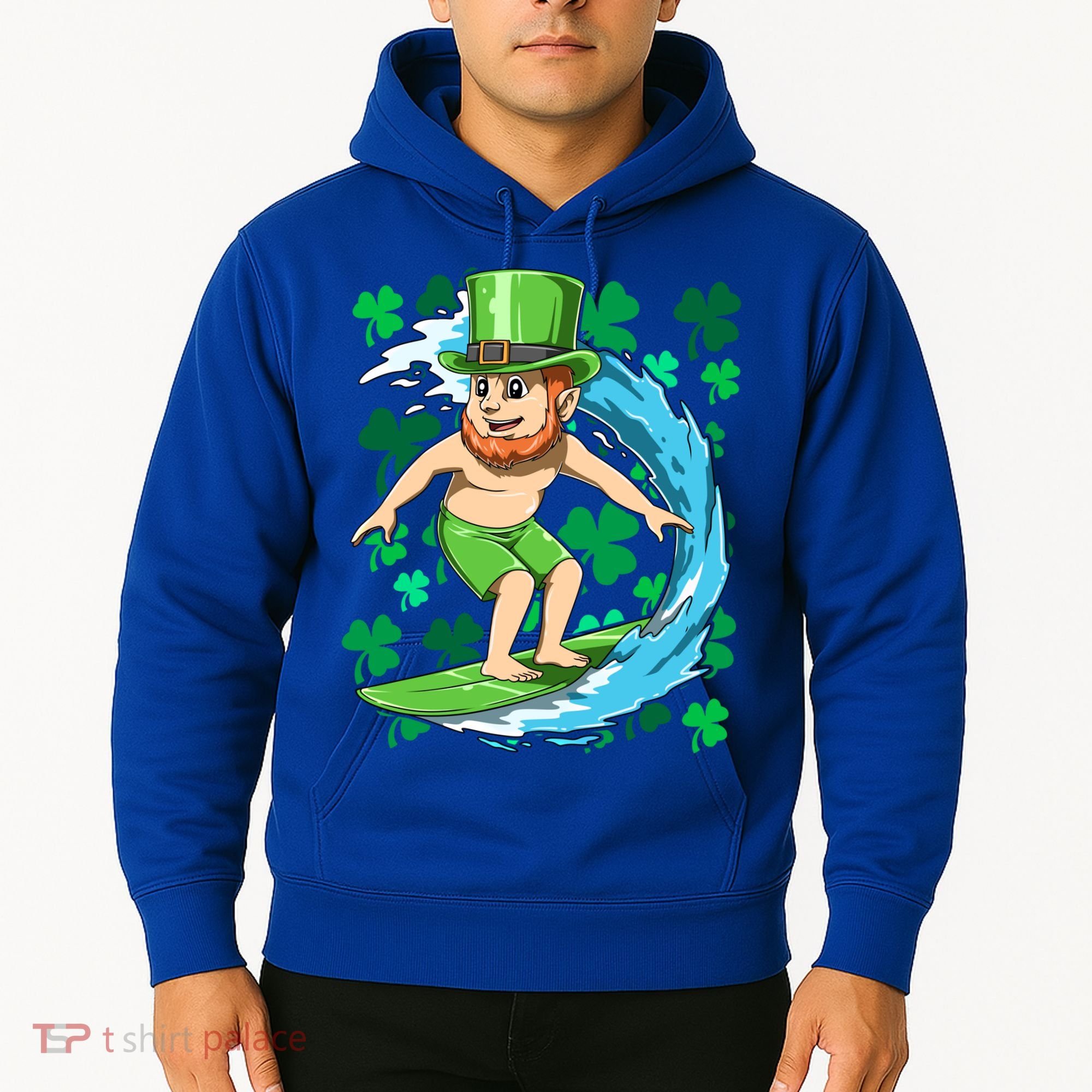 Hawaiian Leprechaun Surfing Irish St Patrick's Day Surfers Gift Hoodie