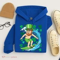 Hawaiian Leprechaun Surfing Irish St Patrick's Day Surfers Gift Hoodie thumb 4