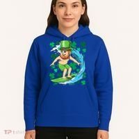 Hawaiian Leprechaun Surfing Irish St Patrick's Day Surfers Gift Hoodie thumb 5