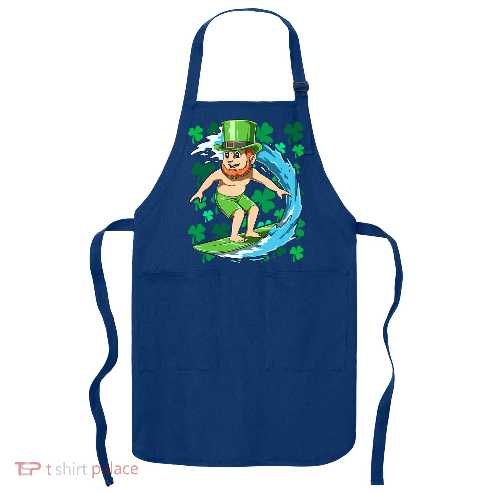 Hawaiian Leprechaun Surfing Irish St Patrick's Day Surfers Gift Apron