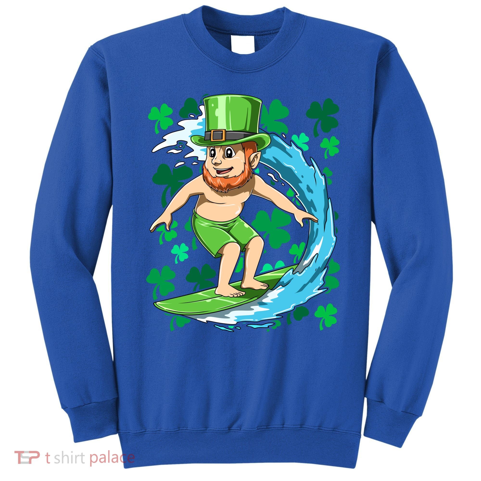 Hawaiian Leprechaun Surfing Irish St Patrick's Day Surfers Gift Sweatshirt