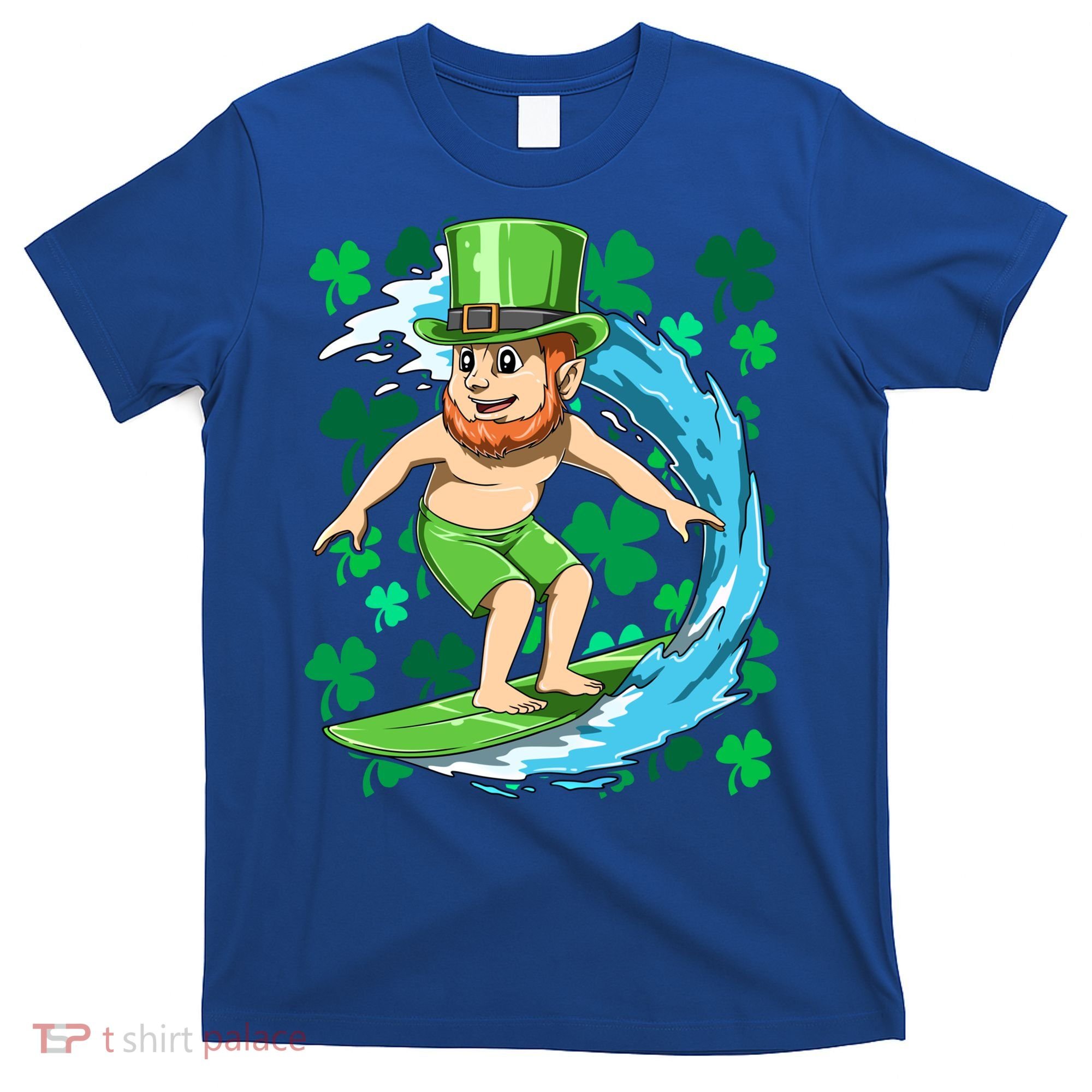 Hawaiian Leprechaun Surfing Irish St Patrick's Day Surfers Gift T-Shirt