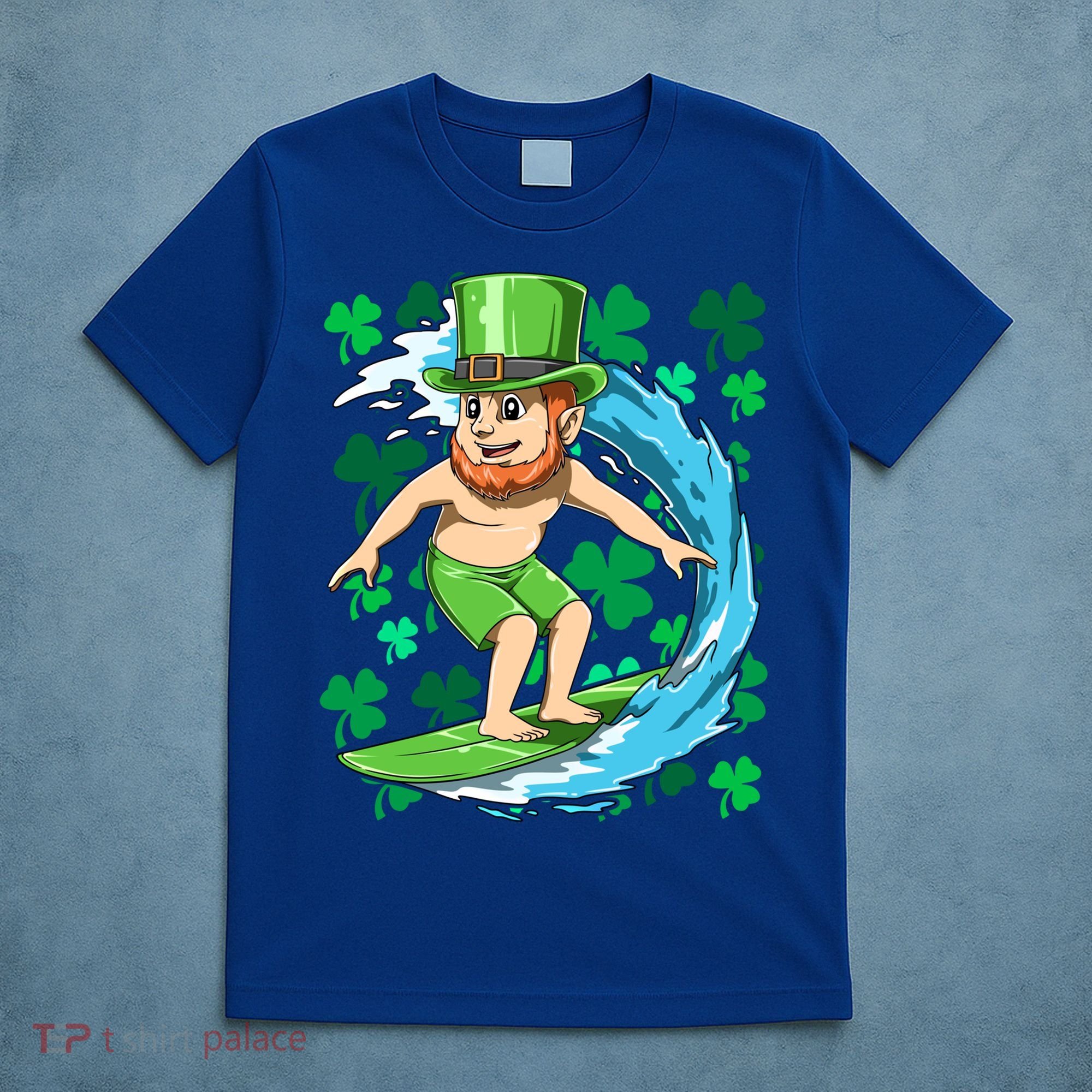 Hawaiian Leprechaun Surfing Irish St Patrick's Day Surfers Gift T-Shirt