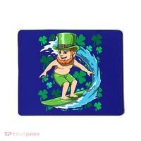 Hawaiian Leprechaun Surfing Irish St Patrick's Day Surfers Gift Mousepad thumb 0