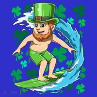 Hawaiian Leprechaun Surfing Irish St Patrick's Day Surfers Gift Mousepad thumb 1