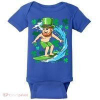 Hawaiian Leprechaun Surfing Irish St Patrick's Day Surfers Gift Baby Bodysuit thumb 0