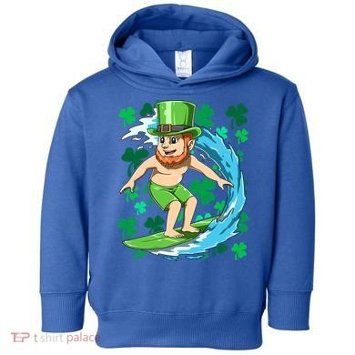 Hawaiian Leprechaun Surfing Irish St Patrick's Day Surfers Gift Toddler Hoodie
