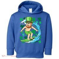 Hawaiian Leprechaun Surfing Irish St Patrick's Day Surfers Gift Toddler Hoodie thumb 0