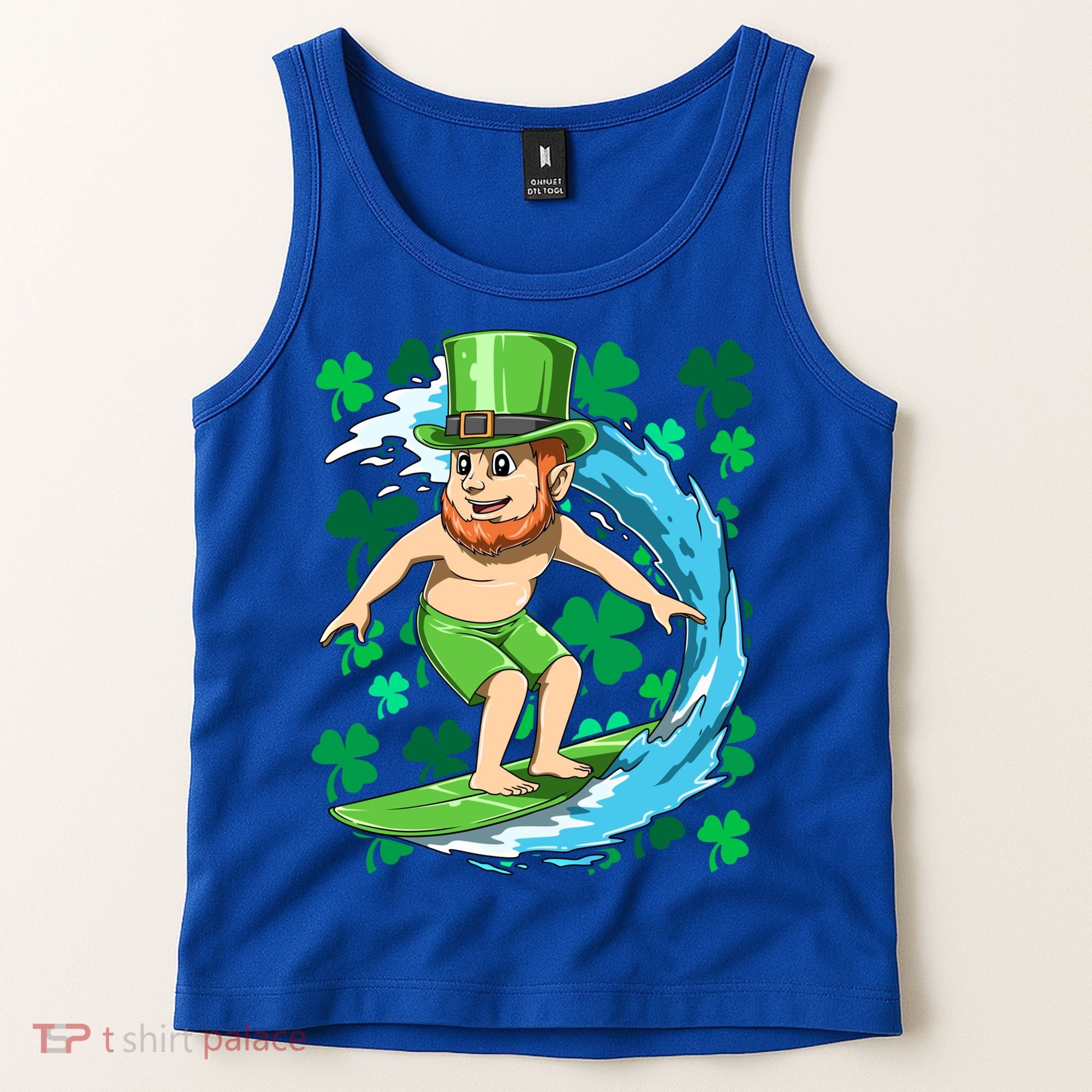 Hawaiian Leprechaun Surfing Irish St Patrick's Day Surfers Gift Tank Top