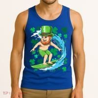 Hawaiian Leprechaun Surfing Irish St Patrick's Day Surfers Gift Tank Top thumb 3