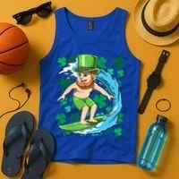 Hawaiian Leprechaun Surfing Irish St Patrick's Day Surfers Gift Tank Top thumb 4