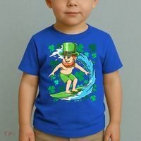 Hawaiian Leprechaun Surfing Irish St Patrick's Day Surfers Gift Toddler T-Shirt thumb 2