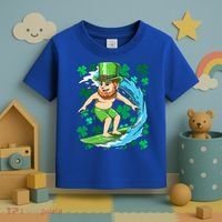 Hawaiian Leprechaun Surfing Irish St Patrick's Day Surfers Gift Toddler T-Shirt thumb 3