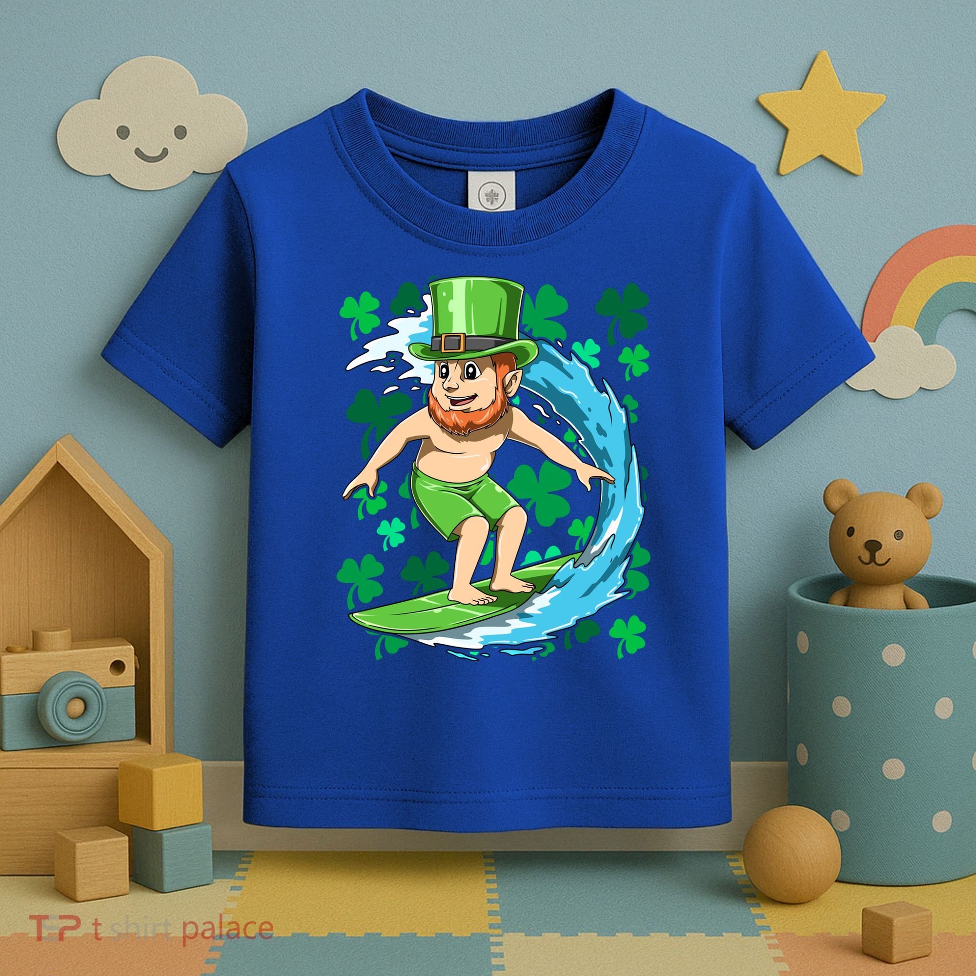 Hawaiian Leprechaun Surfing Irish St Patrick's Day Surfers Gift Toddler T-Shirt