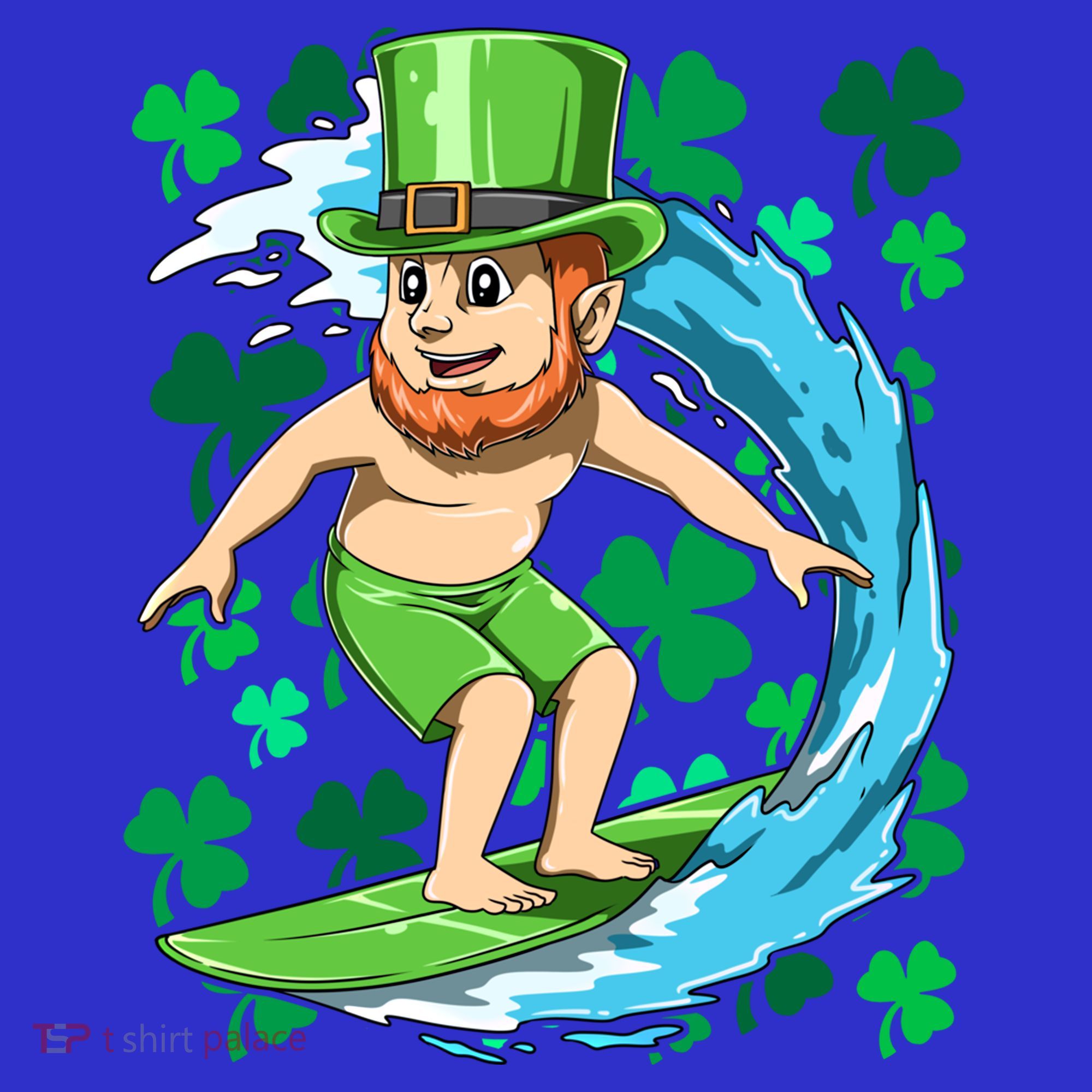 Hawaiian Leprechaun Surfing Irish St Patrick's Day Surfers Gift Visor