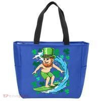 Hawaiian Leprechaun Surfing Irish St Patrick's Day Surfers Gift Tote Bag thumb 0