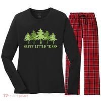 Happy Little Trees Women's Long Sleeve Flannel Pajama Set  thumb 0