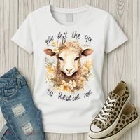 He Left The 99 To Rescue Me Jesus Saves Never Abandon You Women's T-Shirt thumb 3