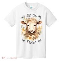 He Left The 99 To Rescue Me Jesus Saves Never Abandon You Kids T-Shirt thumb 0