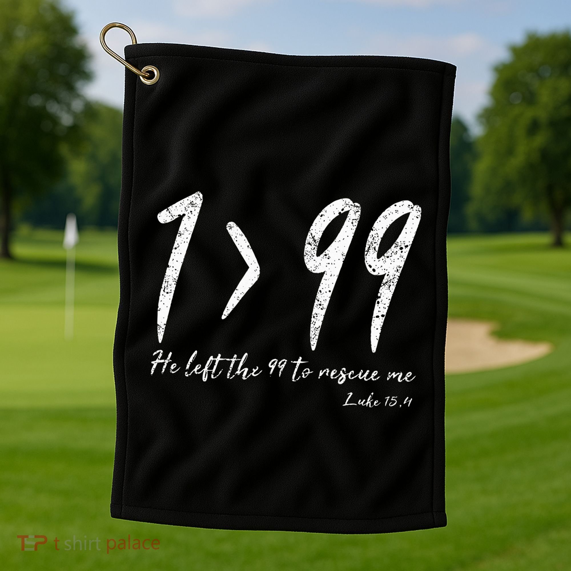He Left The 99 To Rescue Me Luke Christian Grace Golf Towel