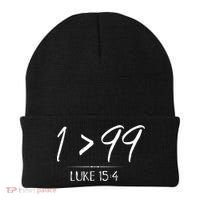 He Left The 99 To Rescue Me Christian Luke Sheep Gift Beanie thumb 0