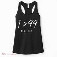 He Left The 99 To Rescue Me Christian Luke Sheep Gift Women's Tank Top thumb 0