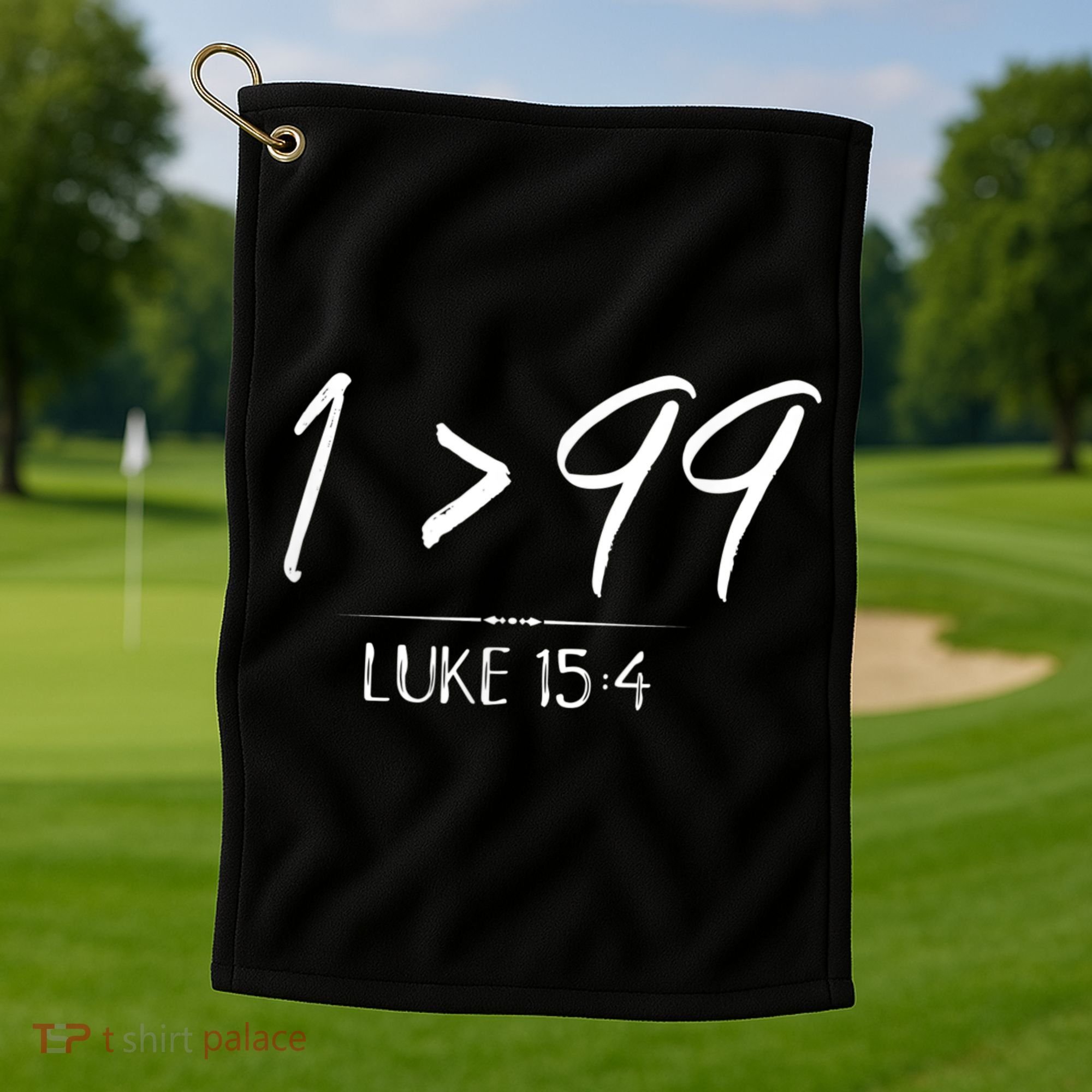 He Left The 99 To Rescue Me Christian Luke Sheep Gift Golf Towel