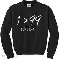 He Left The 99 To Rescue Me Christian Luke Sheep Gift Kids Sweatshirt thumb 0