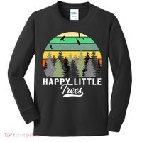 Happy Little Tree Bob Style Vintage Forests Earth Day Gift Kids Long Sleeve Shirt thumb 0