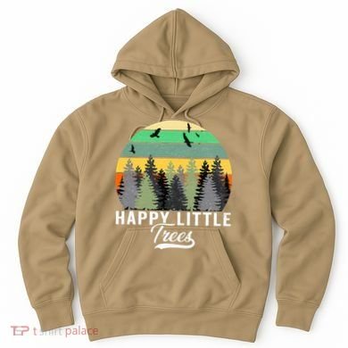Happy Little Tree Bob Style Vintage Forests Earth Day Gift Hoodie