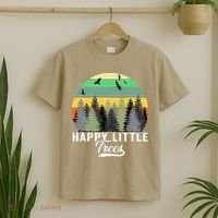 Happy Little Tree Bob Style Vintage Forests Earth Day Gift T-Shirt thumb 2