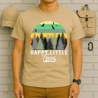 Happy Little Tree Bob Style Vintage Forests Earth Day Gift T-Shirt thumb 6