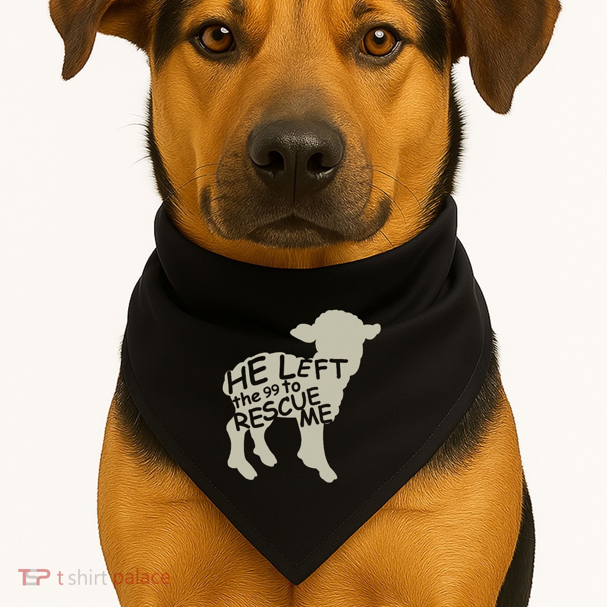He Left The 99 To Rescue Me Religious Christian USA-Made Doggie Bandana