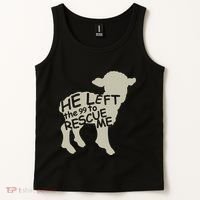 He Left The 99 To Rescue Me Religious Christian Tank Top thumb 2