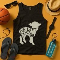 He Left The 99 To Rescue Me Religious Christian Tank Top thumb 4