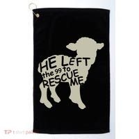 He Left The 99 To Rescue Me Religious Christian Golf Towel thumb 0